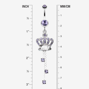 Detail View 1 of Royal Crown Sparkle Belly Ring-Tanzanite
